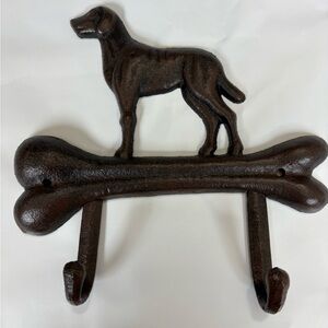 Brown Dog Bone Wall Hook Cast Iron